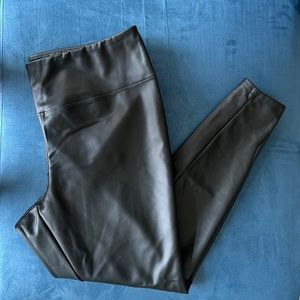 Lightly-Lined Faux Leather Leggings